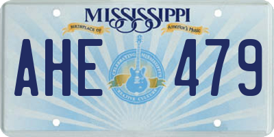 MS license plate AHE479