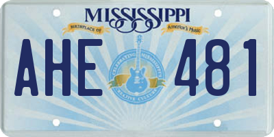 MS license plate AHE481