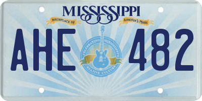MS license plate AHE482