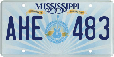 MS license plate AHE483