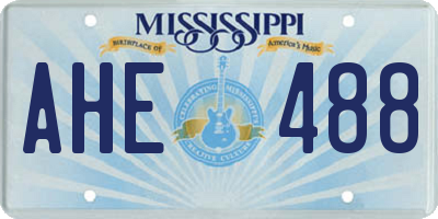 MS license plate AHE488