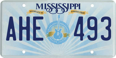 MS license plate AHE493