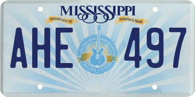 MS license plate AHE497
