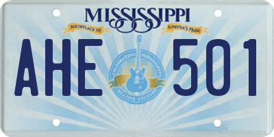 MS license plate AHE501