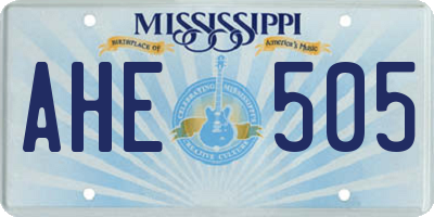 MS license plate AHE505