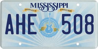 MS license plate AHE508