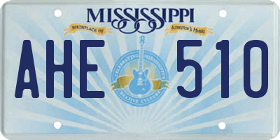 MS license plate AHE510
