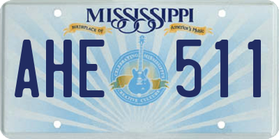 MS license plate AHE511