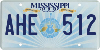 MS license plate AHE512
