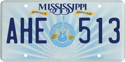 MS license plate AHE513