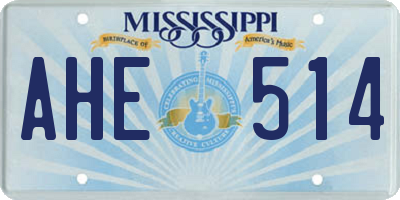 MS license plate AHE514