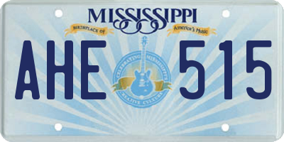MS license plate AHE515
