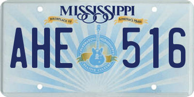 MS license plate AHE516