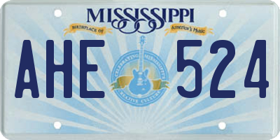 MS license plate AHE524