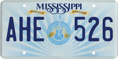 MS license plate AHE526