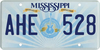 MS license plate AHE528