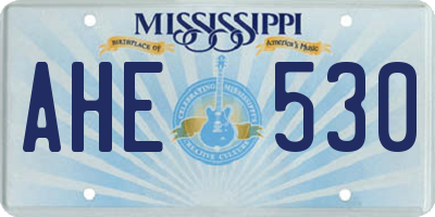 MS license plate AHE530