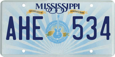 MS license plate AHE534
