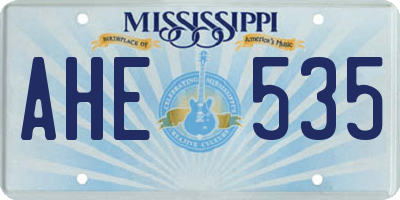 MS license plate AHE535