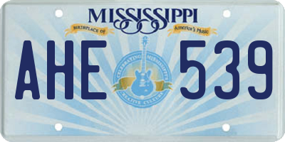 MS license plate AHE539