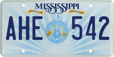 MS license plate AHE542