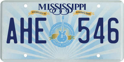 MS license plate AHE546
