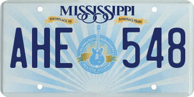 MS license plate AHE548