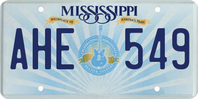 MS license plate AHE549