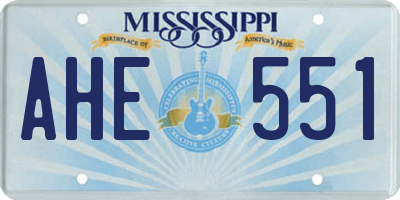 MS license plate AHE551