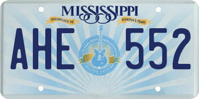 MS license plate AHE552