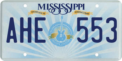 MS license plate AHE553