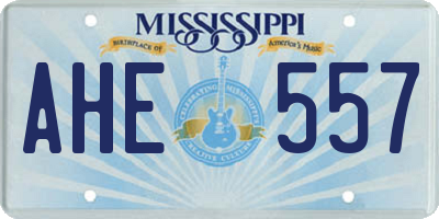 MS license plate AHE557