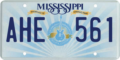 MS license plate AHE561