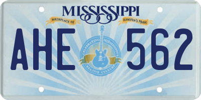 MS license plate AHE562