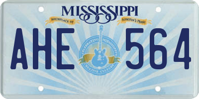MS license plate AHE564