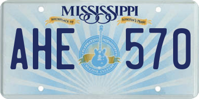 MS license plate AHE570