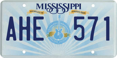 MS license plate AHE571