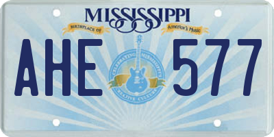 MS license plate AHE577