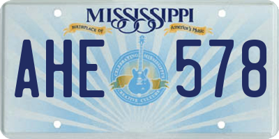 MS license plate AHE578