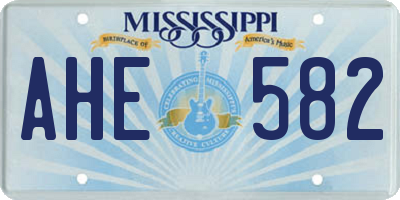 MS license plate AHE582