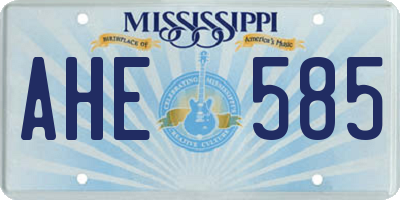 MS license plate AHE585