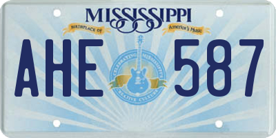 MS license plate AHE587
