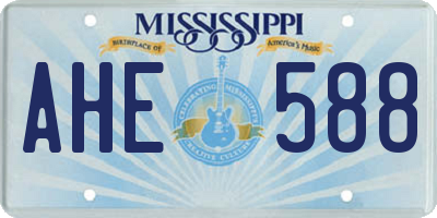 MS license plate AHE588