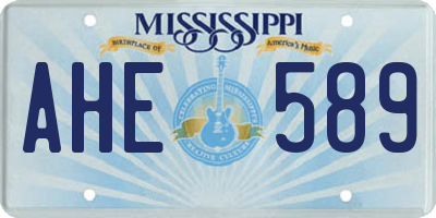 MS license plate AHE589