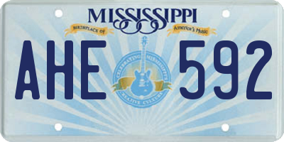 MS license plate AHE592
