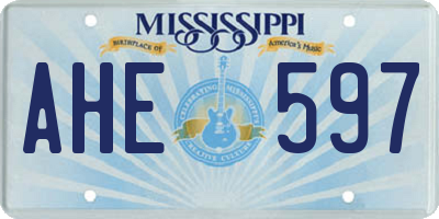 MS license plate AHE597