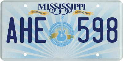 MS license plate AHE598