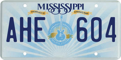 MS license plate AHE604