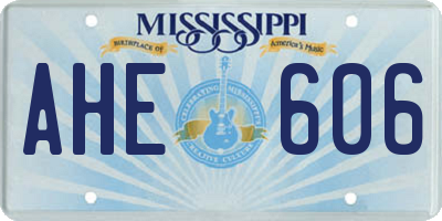 MS license plate AHE606
