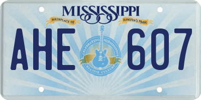 MS license plate AHE607